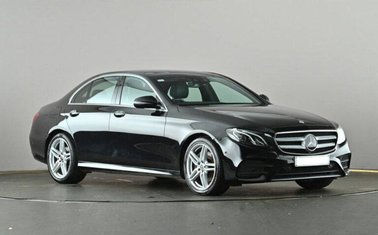 Chauffeur and minibus services – black Mercedes E-Class executive car
