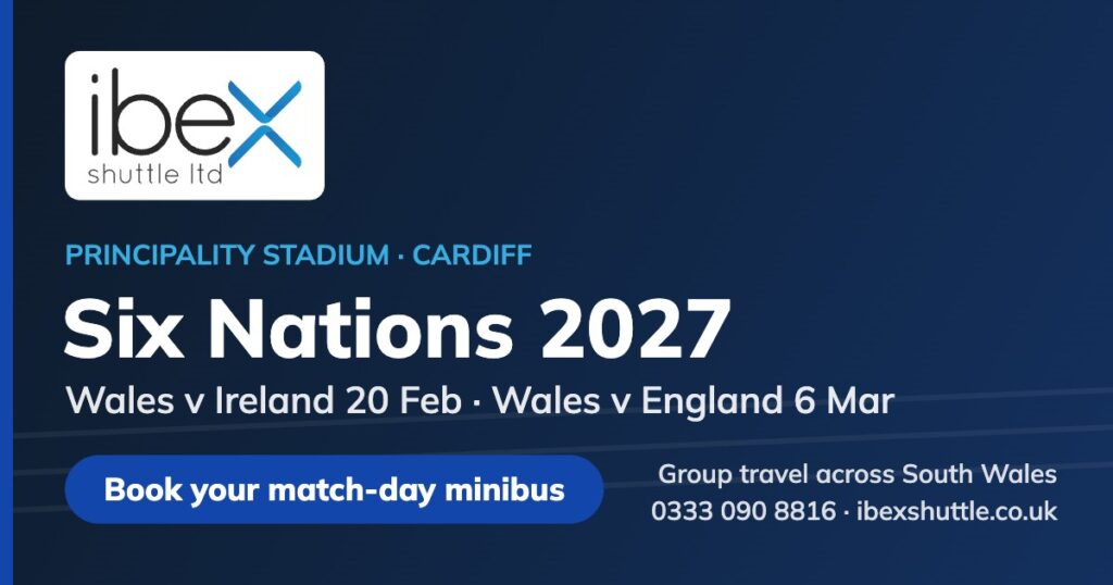 Ibex Shuttle match-day transport for Six Nations 2027 games at the Principality Stadium, Cardiff